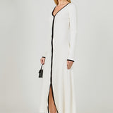 Valerie Contrast Buttoned Sweater Knit Midi Dress