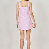 Square Neck Tweed Mini Dress