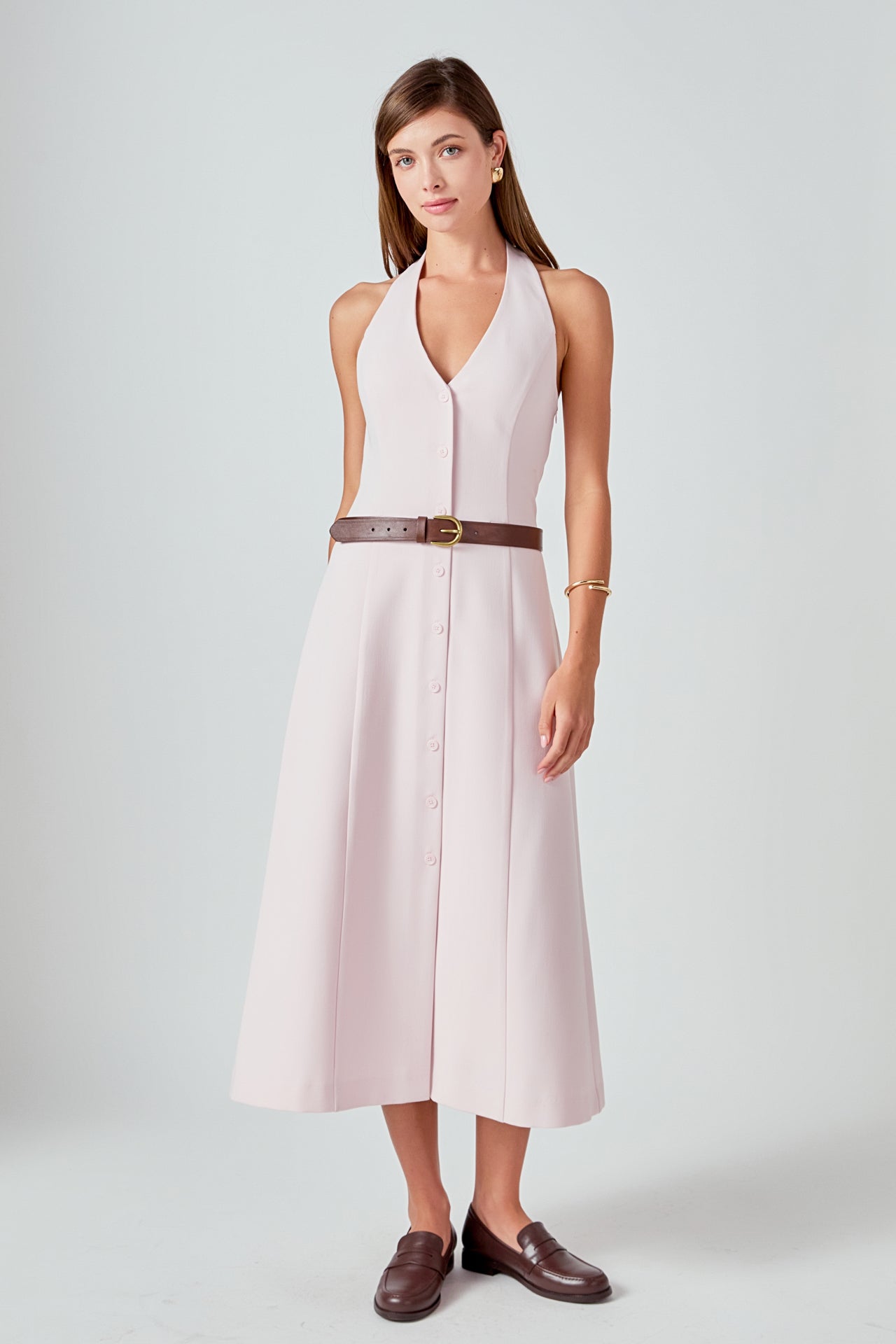Endless Rose - Halter Midi Dress PINK / XS Endless Rose - Halter Midi Dress PINK / XS