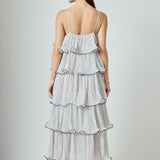 Wired Polka Dot Tiered Maxi Dress