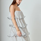 Wired Polka Dot Tiered Maxi Dress
