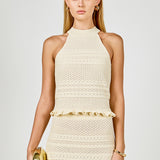 Knit Pointelle Racerback Top