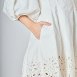 Embroidered Half Sleeve Mini Dress