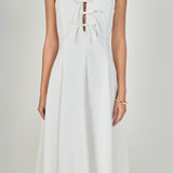 Front Bow Tie Midi Dress