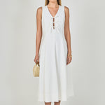 Endless Rose - Front Bow Tie Midi Dress White / S Endless Rose - Front Bow Tie Midi Dress White / S