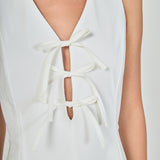 Front Bow Tie Midi Dress