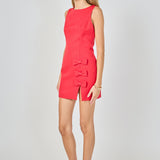 Bow Slit Mini Dress