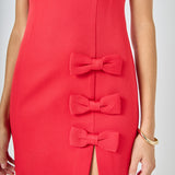 Bow Slit Mini Dress