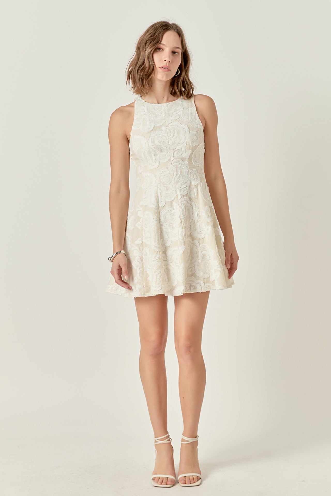 Floral Embroidered Mini Dress Floral Embroidered Mini Dress