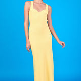 Sweetheart Neckline Ribbed Knit Maxi