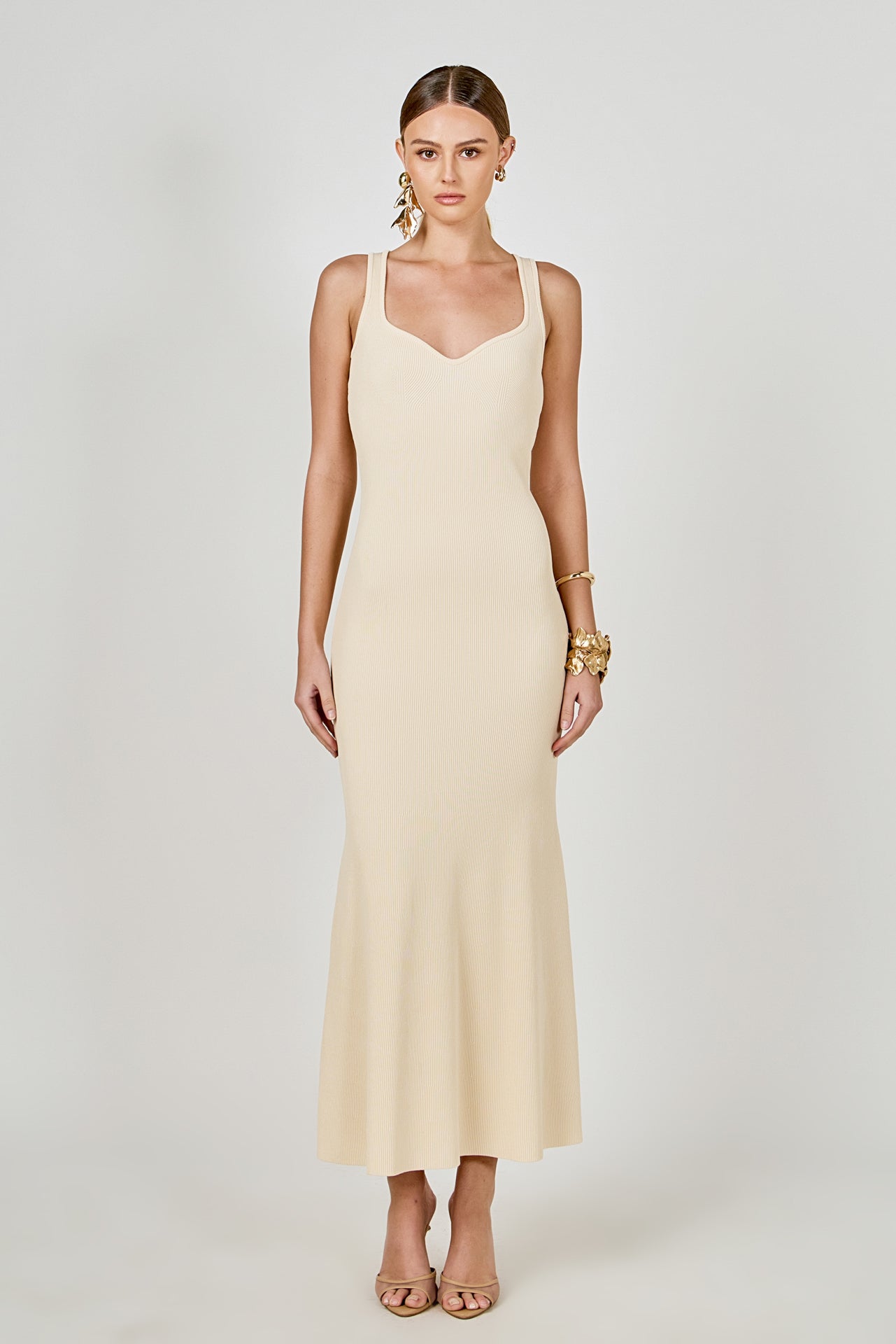 sweetheart neckline knit dress Blue Sweetheart Neckline Knitted Midi Dress