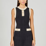 Contrast Knit Mini Dress