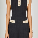 Contrast Knit Mini Dress