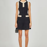 Contrast Knit Mini Dress