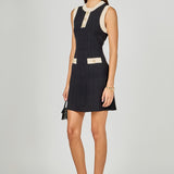 Contrast Knit Mini Dress