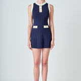 Contrast Knit Mini Dress
