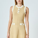 Contrast Knit Mini Dress