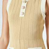 Contrast Knit Mini Dress