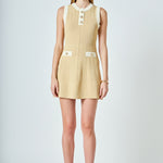 Endless Rose - Contrast Knit Mini Dress TAN/CREAM / M Endless Rose - Contrast Knit Mini Dress TAN/CREAM / M