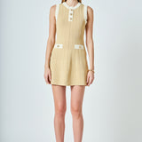 Contrast Knit Mini Dress