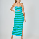 Danielle Striped Cutout Maxi Dress