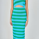 Danielle Striped Cutout Maxi Dress