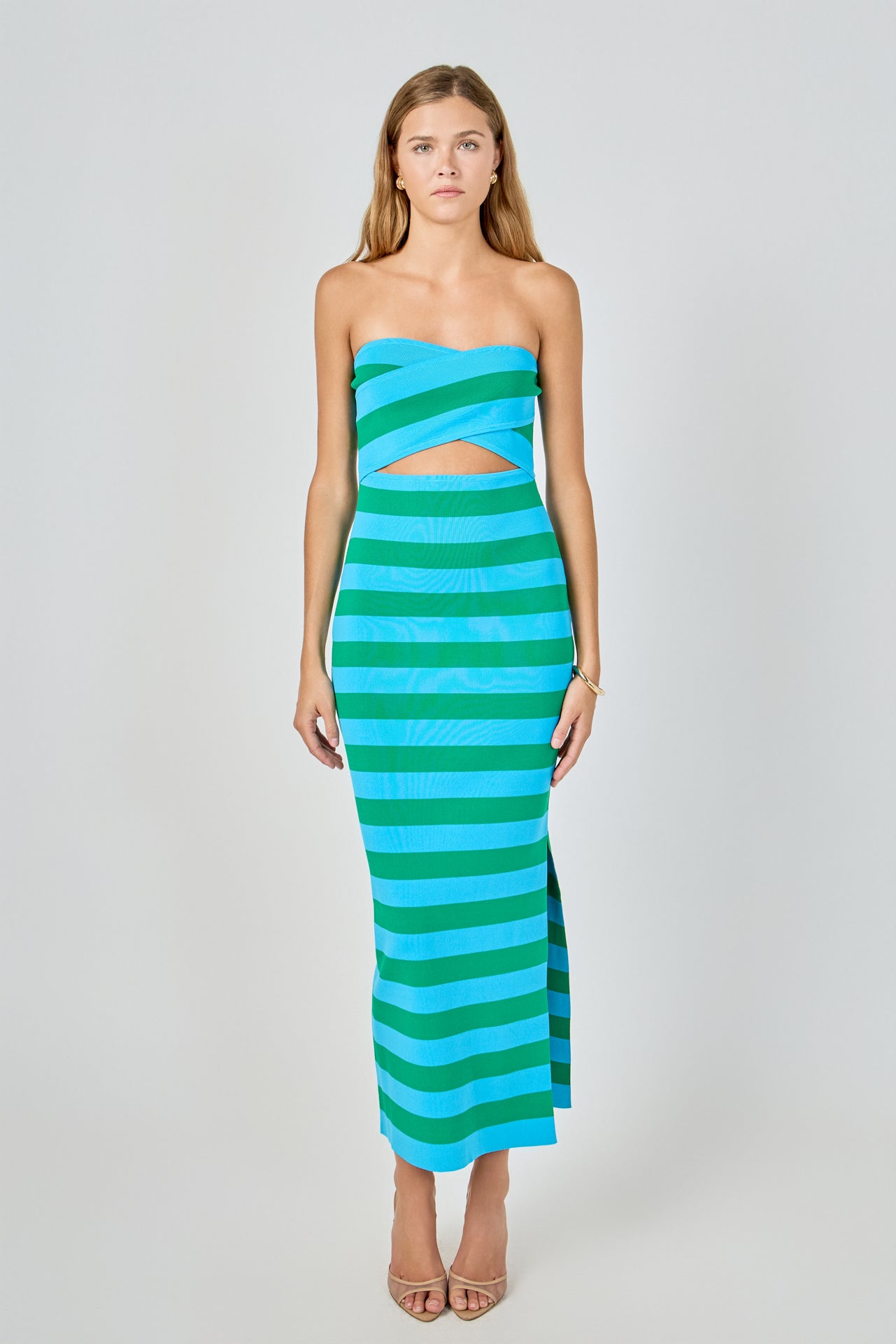 Danielle Striped Cutout Maxi Dress