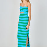 Danielle Striped Cutout Maxi Dress