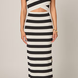Danielle Striped Cutout Maxi Dress