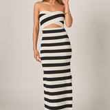 Danielle Striped Cutout Maxi Dress