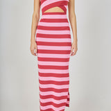 Danielle Striped Cutout Maxi Dress
