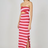 Danielle Striped Cutout Maxi Dress