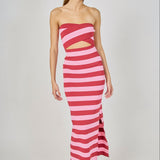 Danielle Striped Cutout Maxi Dress