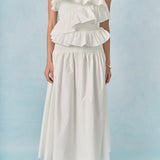 Mixed Media Strapless Maxi Dress