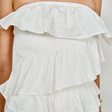 Mixed Media Strapless Maxi Dress
