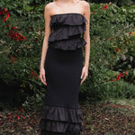 mixed media maxi dress Mixed Media Strapless Fitted Maxi Dress – Endless Rose