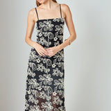 Crochet Embroidered Maxi Dress