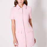 Victoria Fitted Collared Tweed Mini Dress