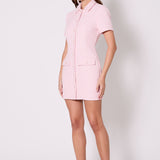 Victoria Fitted Collared Tweed Mini Dress