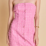 Tweed Strapless Mini Dress