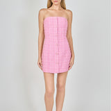 Tweed Strapless Mini Dress