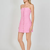 Tweed Strapless Mini Dress
