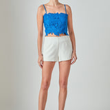 Lace Crop Fitted Top