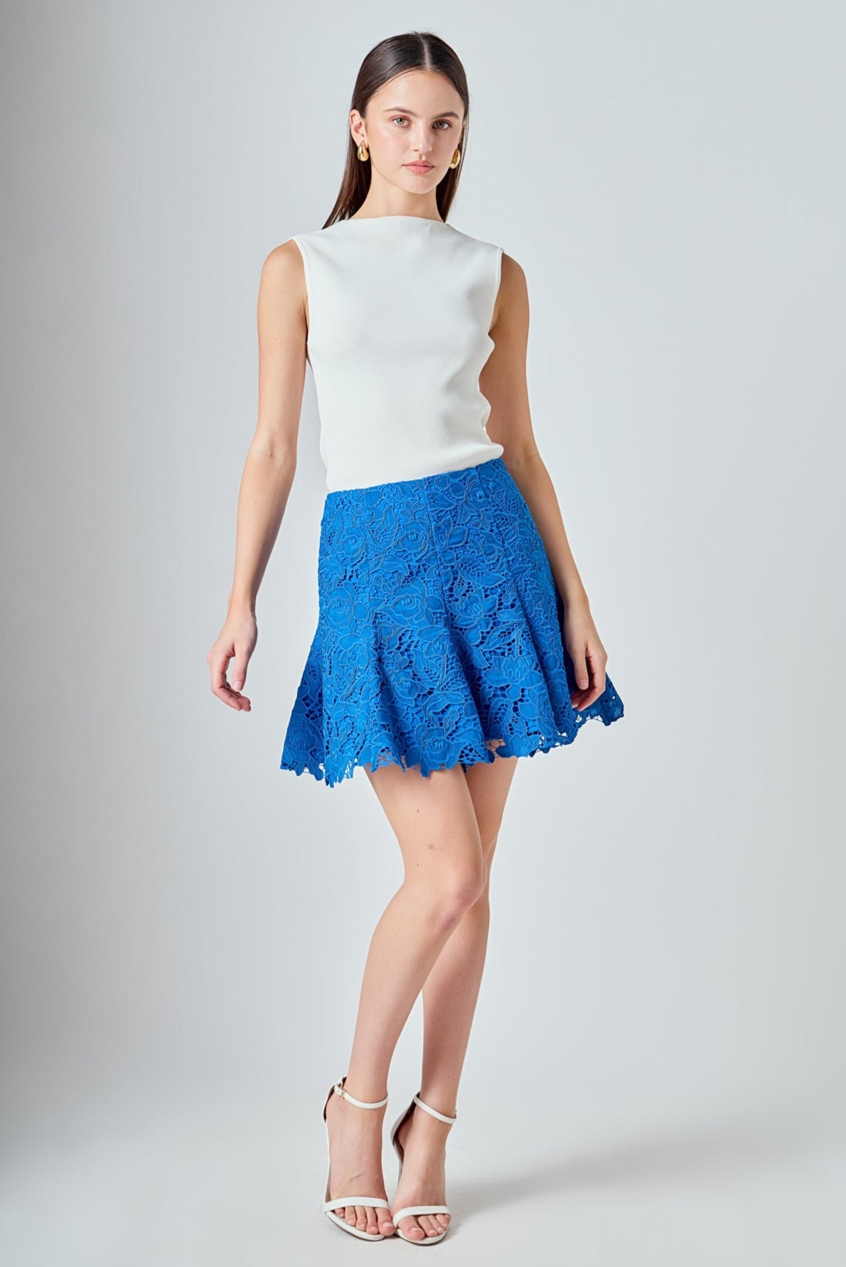 Lace Fit and Flare Mini Skirt Endless Rose Lace Fit and Flare Mini Skirt Endless Rose