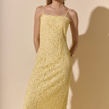 Square Neck Lace Midi Dress
