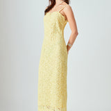 Square Neck Lace Midi Dress
