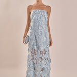 Endless Rose - Strapless Floral Embroidered Maxi Dress PEONY Pink / S Endless Rose - Strapless Floral Embroidered Maxi Dress PEONY Pink / S