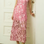 Endless Rose - Strapless Floral Embroidered Maxi Dress PEONY Pink / S Endless Rose - Strapless Floral Embroidered Maxi Dress PEONY Pink / S