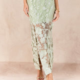 Floral Embroidered Midi Skirt