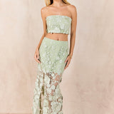 Floral Embroidered Midi Skirt